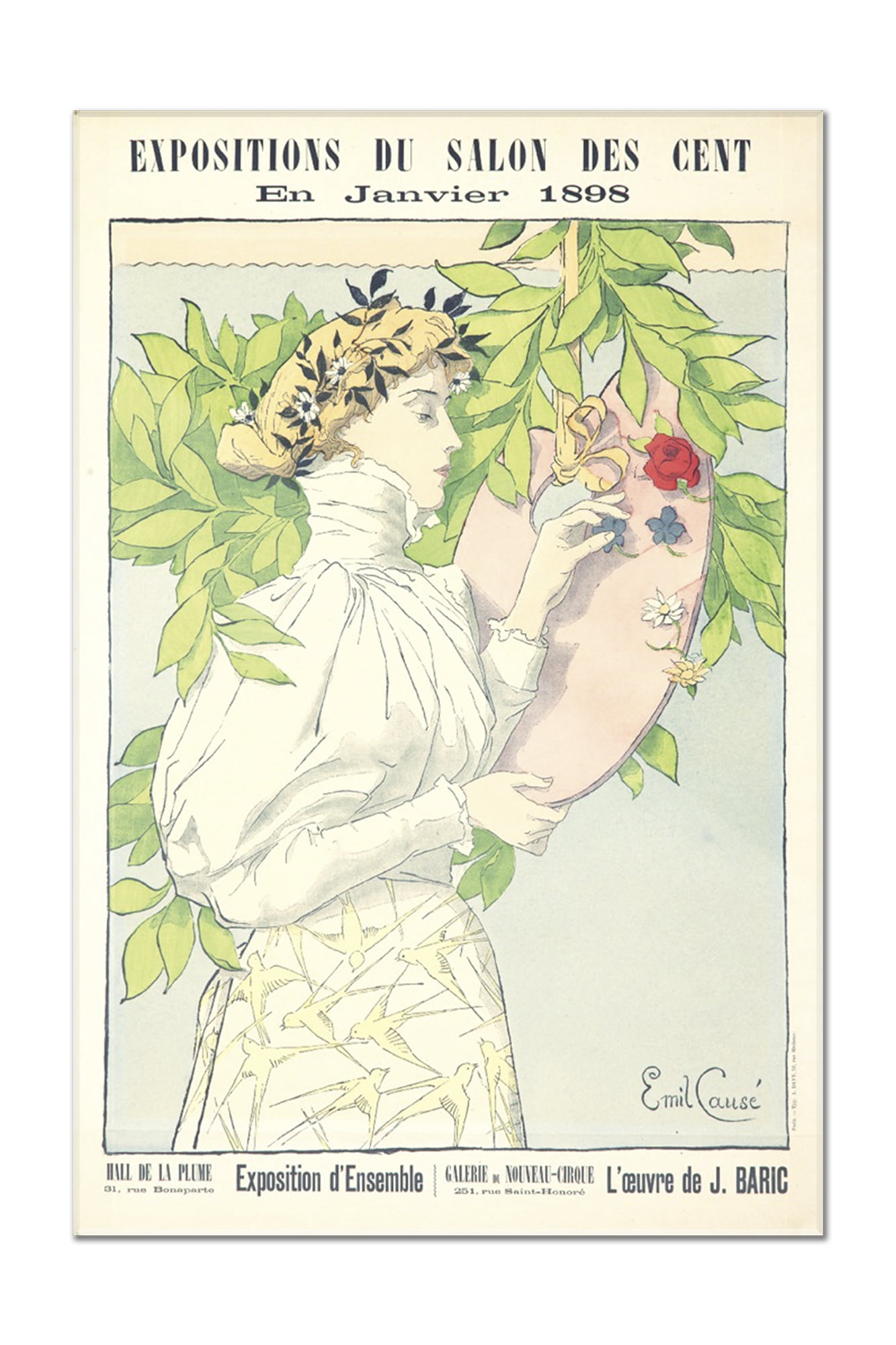 Expositions Du Salon Des Cent Janvie Vintage Poster Artist