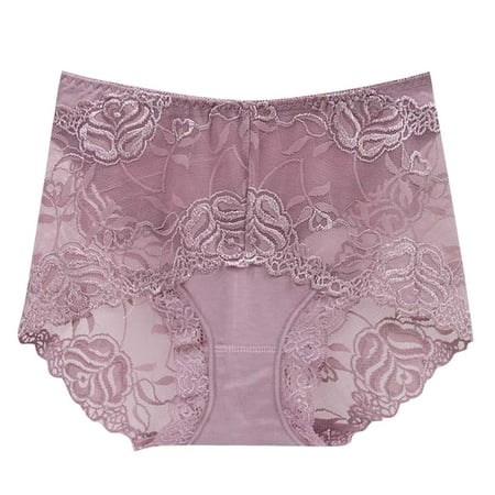 

Mackneog High Rise Underwear Women Womens Mid High Waist Lace Panties Sexy Transparent Seamless Large Size Hip Lift Briefs Polyester Lace Thong Plus Size Panties