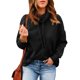 thumbnail image 1 of Sudaderas con capucha casuales Poliéster Otoño Invierno Cuello alto Cordón Solo color Manga larga Jersey para mujer Negro S, 1 of 7