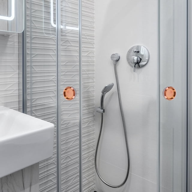 PAMINGONO 2 Pcs Matériel d'Installation de Porte de Douche Poignées de Porte Intérieures en Acier Inoxydable Or Rose Sans Rouille Portes en Verre