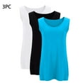 thumbnail image 4 of Summmer Savings! Womens Tank Tops Women's Fashion Plus Size Solid Round-Neck Loose Sleeveless T-shirt Pullover Summmer Shirts for Women L-5XL, 4 of 6