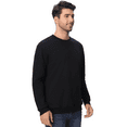thumbnail image 3 of Zfeel Men's Crewneck Sweatshirt, Long Sleeve Cotton and Poly Blend Pullover Fleece, Black, S, 3 of 5