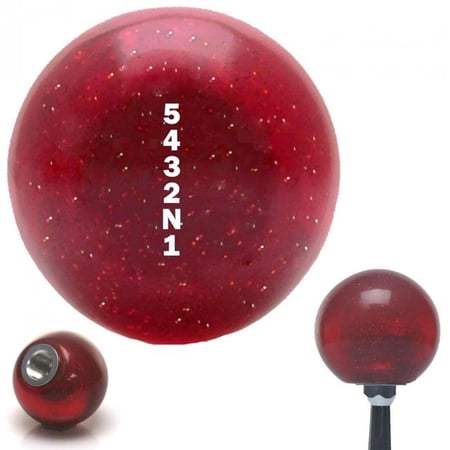 American Shifter 59966 White 5432N1 Shift Pattern Red Metal Flake Shift Knob with M16 x 1.5 Insert Auto