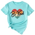 thumbnail image 4 of Anbech Heart Printed T-Shirt for Women Casual Graphic Junior Girls Short Sleeve Tee Tops with Crew Neck, 4 of 10