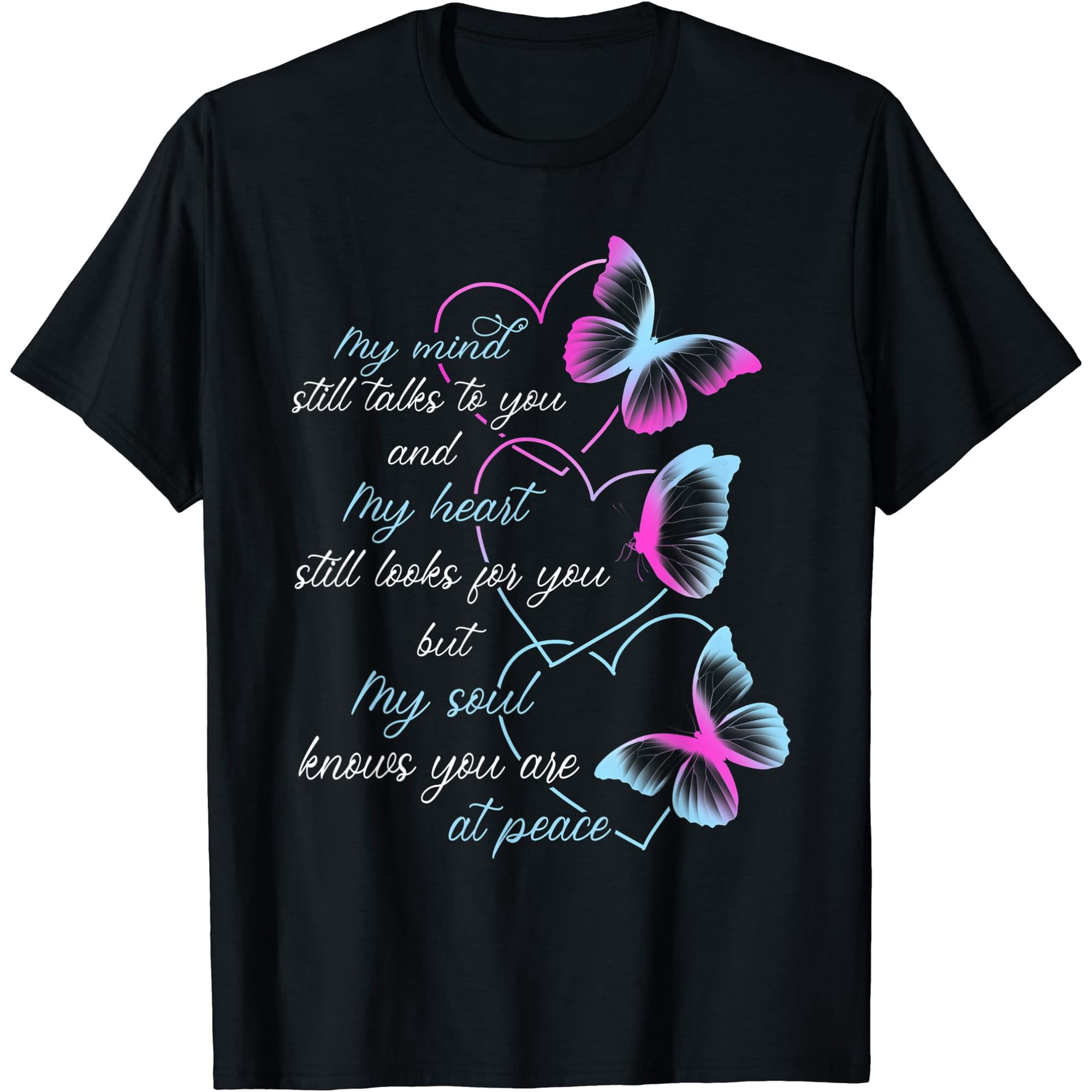 Memorial Tee For Women Men Butterflies Mom Dad Husband Wife T-Shirt