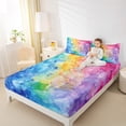 thumbnail image 4 of Manfei Watercolor Artwork Bed Sheets, Boho Psychedelic King Sheets, Teen Kid Child Adult Sheet Set, Microfiber Bedroom Decor, 4 Pieces, 4 of 7