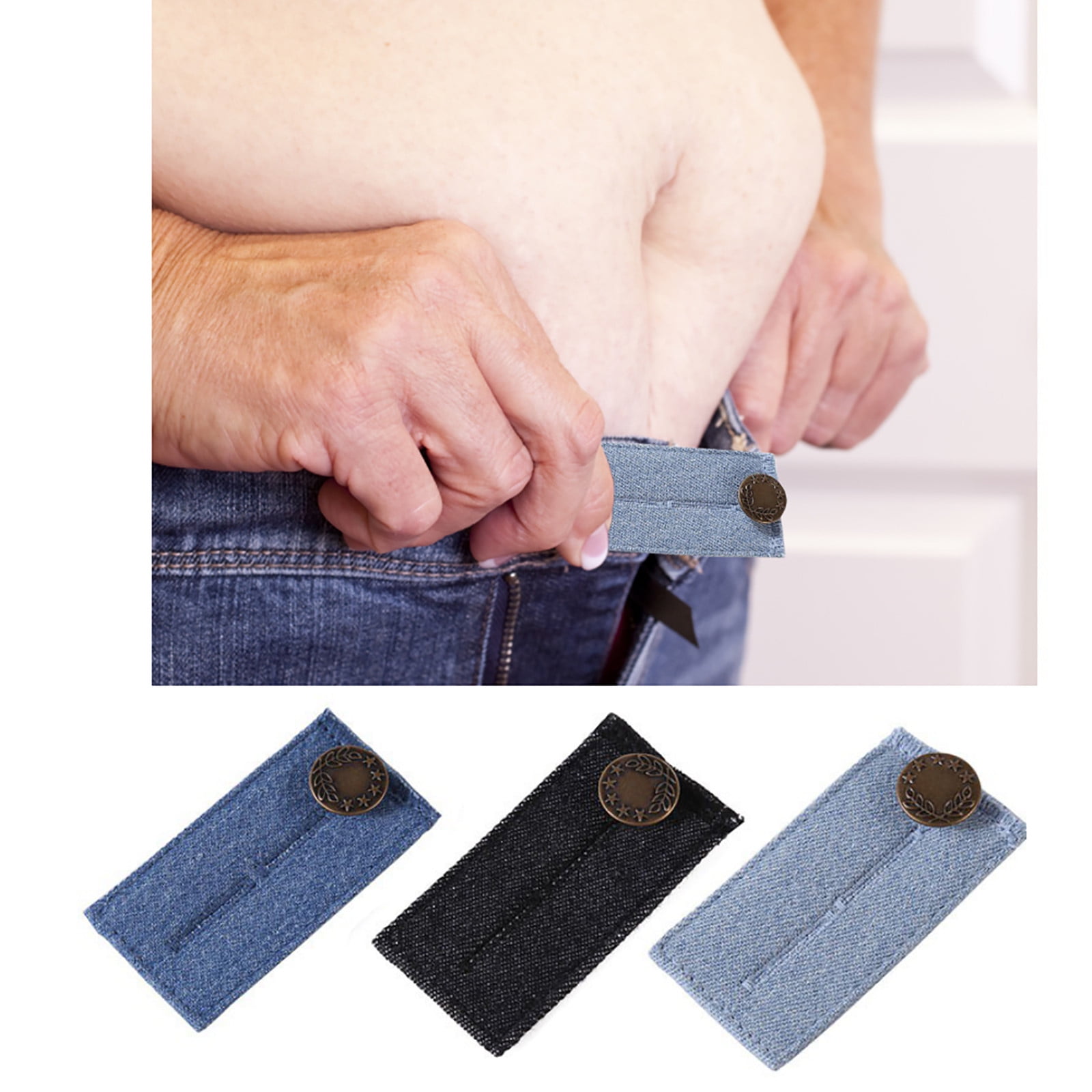 Denim Button Extender Adjustable 2 Button Holes Trousers Waist Extenders |  eBay
