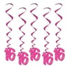 Beistle 3' 16 Whirls Pink 15/Pack 57551-P16