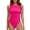 Hot Pink, variant on Womens Sleeveless Seamless Bodysuit Crew Neck Tummy Control High Cut One Piece Smoothing Compression Body Shaper