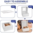 thumbnail image 6 of MT Products White Cupcake Box - 6" x 6" x 3" Bakery Boxes - Pack of 25, 6 of 9