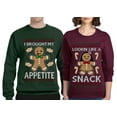 thumbnail image 2 of I Brought My Appetitie Lookin Like A Snack Funny Matching His and Hers Couples Sweatshirt Christmas Matching Couple Crewneck Sweater, 2 of 6