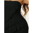 thumbnail image 5 of INSPIRE CHIC Strapless Midi Dress for Women's Ruffle Irregular Hem Cocktail Party Dress M Black, 5 of 5