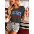 thumbnail image 2 of For G and PL Women's 4th of July American Flag Crop Top USA Stars and Stripes Memorial Day Short Sleeve Tee Shirts, 2 of 7