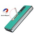 thumbnail image 2 of Galaxy Z Fold 3 5G Case, TECHCIRCLE Luxury Premium Genuine Leather Basic Protective Phone Case with Kickstand for Samsung Galaxy Z Fold 3 5G, Green, 2 of 6