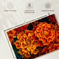 thumbnail image 6 of Elephant Stock Marigold Flowers Wall Art - Horizontal Canvas Wall Art - Living Room Wall Decor - Floral And Botanical Canvas - Orange And Teal Decor - 39" x 26", 6 of 8