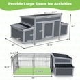 thumbnail image 6 of Coziwow Wooden Chicken Coop, Chicken Hutch with Run Cage, Poultry Cage Hen House with Nesting Boxes, Gray and Black, 6 of 10