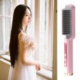 thumbnail image 2 of Peine eléctrico de aire caliente, cepillo alisador de pelo, rizador de pelo de cerámica, UE (rosa) Tmvgtek Cuidado Belleza, 2 of 9