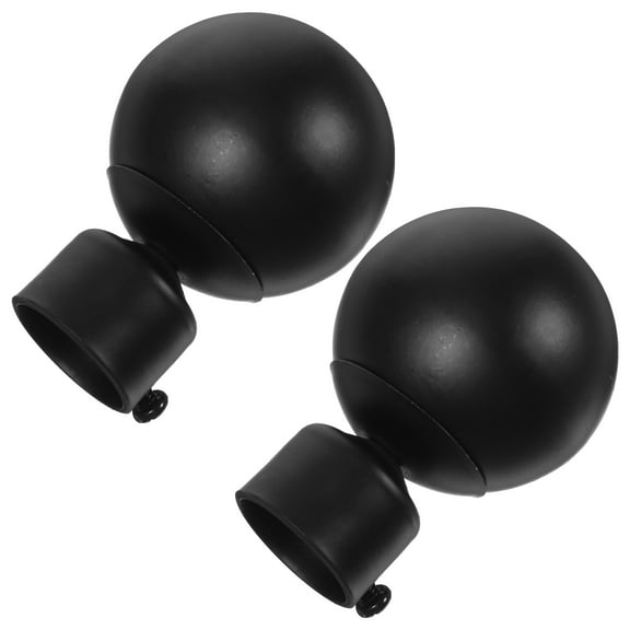 SEWOART 2Pcs Black Curtain Rod Caps Iron Adjustable Screw Fit for 28Mm Diameter Rod Home Office