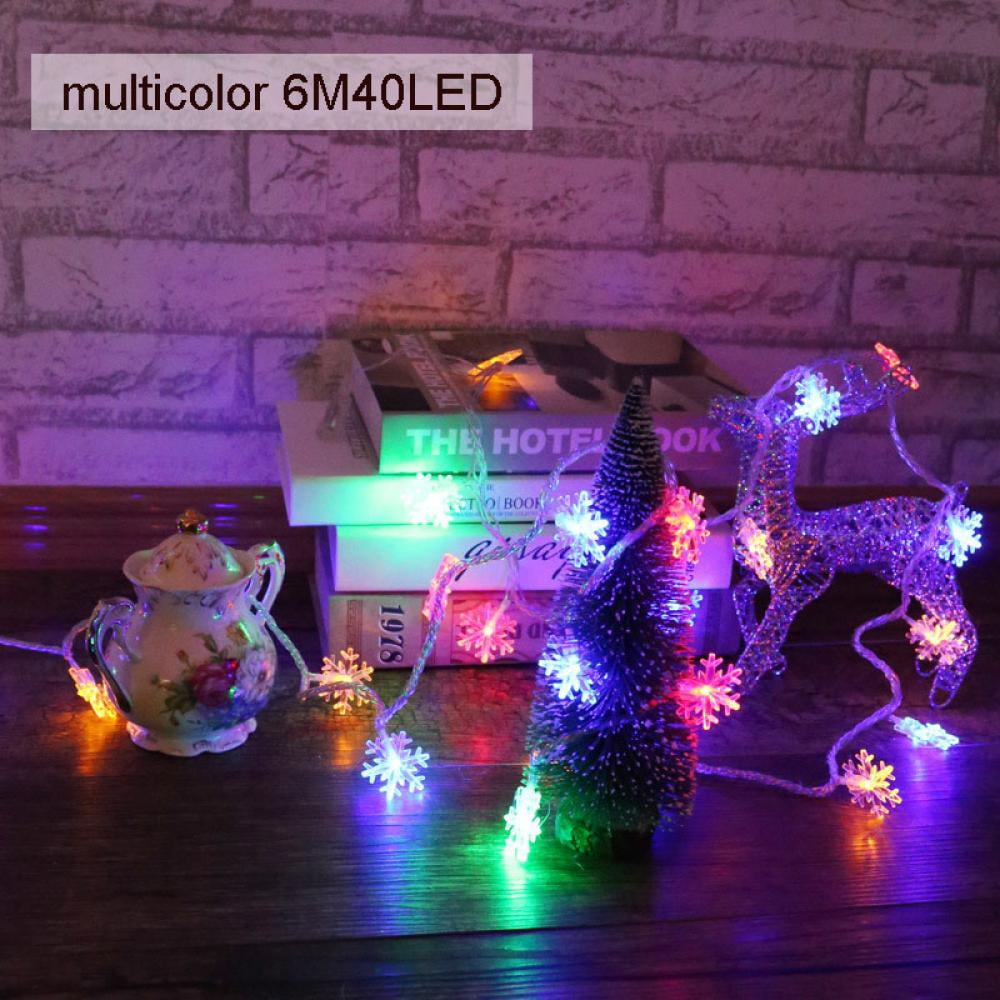 20/40 LED Snowflake Fairy String Lights Indoor Outdoor Christmas Party Decor 