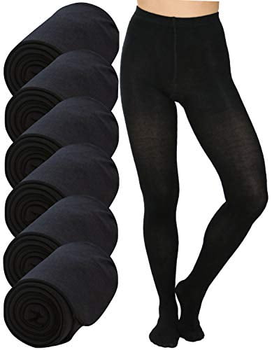 Footed Winter Tights - Black 