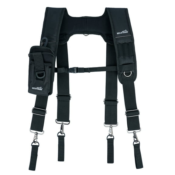 MELOTOUGH Tool Belt Suspenders Construction Bag Suspenders Padded Work belt Suspenders for Carpenter/Electrician/Roofing/Farmer work Suspension Rig(H Back)