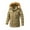 Khaki, variant on IYTR Men's Winter Jacket Faux Hood Warm Thick Parka Coat Outdoor Windproof Thick Warm Thicken Winter Parka Army Green XXL