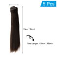 thumbnail image 2 of Uxcell 15cm Doll Hair Wefts, 5Pcs Synthetic Straight Hair Doll Wigs, Dark Chestnut, 2 of 5
