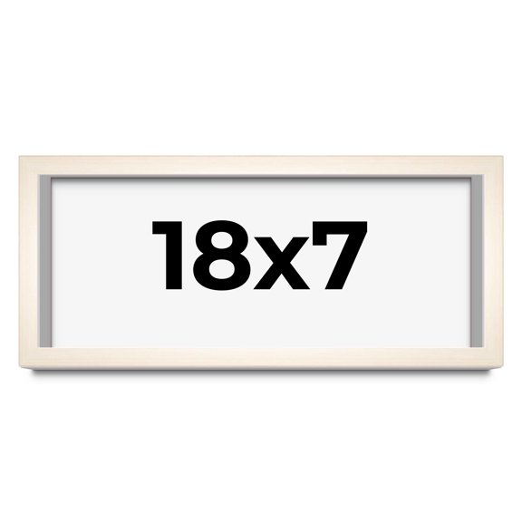 18x7 Frame White Wheat Solid Wood Picture Frame | Moulding Width 0.75 Inches | Interior Depth 0.5