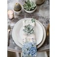 thumbnail image 2 of Eucalyptus Flowers Cloth Napkins Set of 6 Reusable Dinner Napkins, Blue Floral Green Vintage Wood Grain Cocktail Napkin Washable Table Napkins for Wedding/Holiday Party/Baby Shower 20"x20", 2 of 7