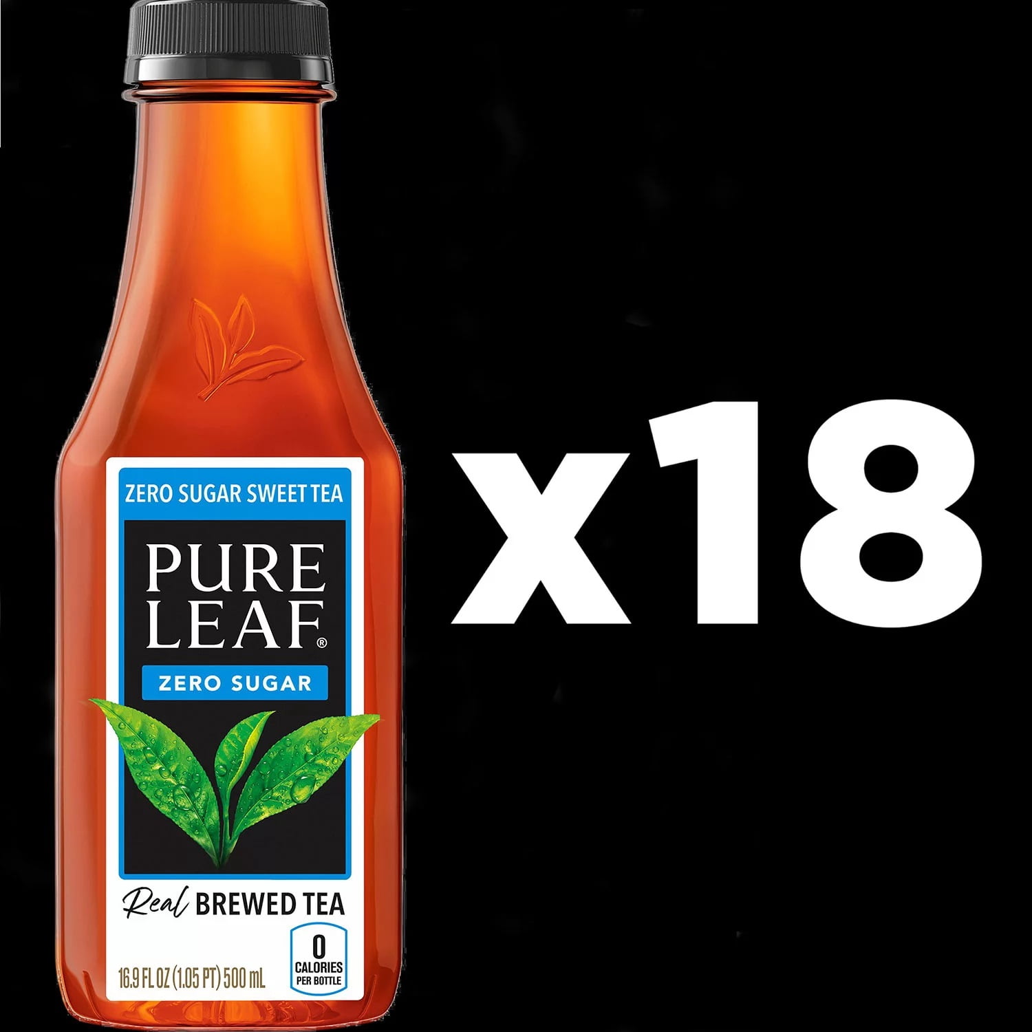 Pure Leaf Zero Sugar Real Brewed Tea Sweet Tea 16.9 Fl Oz, 18 Count