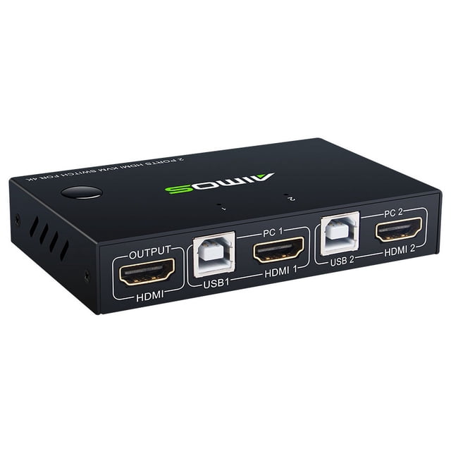 Conmutador KCEVE KC-KVM201 USB3.0/para conmutador KVM HD 2 en 1 de salida Compatible con resolución de hasta 3840*2160@30Hz Conmutación con un solo botón Amplia compatibilidad
