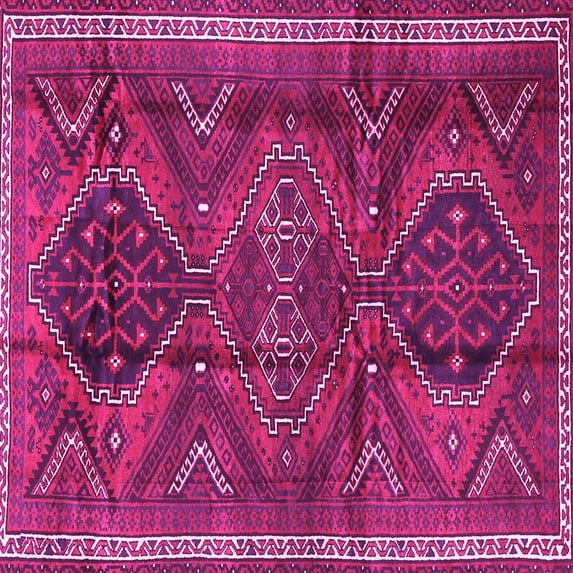 Ahgly Company Indoor Square Persian Pink Traditional Area Rugs, 7' Square