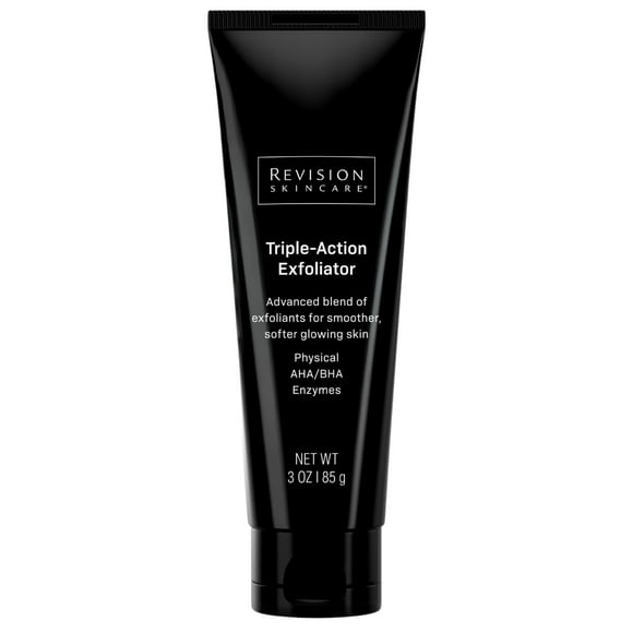 Revision Skincare Triple-Action Exfoliator, Clinical Face Exfoliator with Physical, Chemical and Enzymatic Exfoliation, AHA, BHA and Salicylic Acid to Polish Skin and Imp