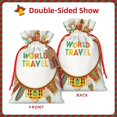 thumbnail image 2 of Pofeuu World Travel3 Print Burlap Bags with Drawstrings Drawstring Gift Bags Pouch Bag for Thankgiving Birthday Party Gift Wrapping Treats and Party Favors-Small, 2 of 9