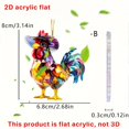 thumbnail image 4 of Tuvgenk backpack Rooster keychain chicken Gift keychain car Acrylic Multicolor key ring for friend, 4 of 5