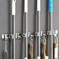 thumbnail image 1 of Colgador de herramientas de acero inoxidable para montaje en pared, organizador de almacenamiento, organización y almacenamiento de baño (4 estantes, 5 ganchos), 1 of 5