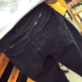 thumbnail image 4 of Moda Hombres Pantalones Ajustados Elegantes Casual Color Sólido Pantalones JeansGris Negro XL, 4 of 6