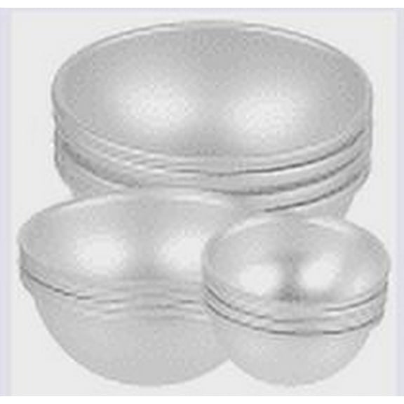 WEUVEB Nonstick Hemisphere Cake Mold Silver Aluminum for Kitchen 6Pcs