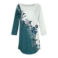 thumbnail image 4 of 3/4 Length Sleeve Womens Tops 2025 Spring Neck Casual Print Tunic T Shirts Three Quarter Length Womens Tops, 4 of 5
