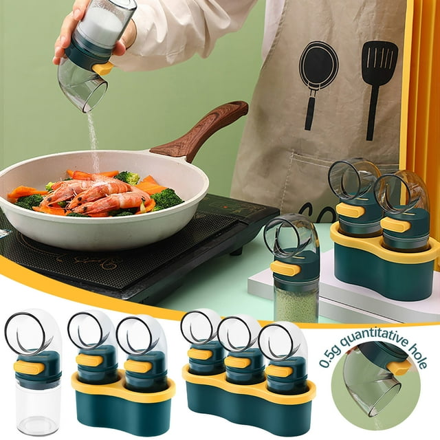 Vaidha Measuring Pepper Shakers Quantitative Each Press 0.5g Ration Spice Dispenser Air-Tight Clear Seasoning Bottle