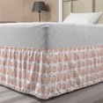 thumbnail image 1 of Food Bed Skirt, Continuous Delicious Breakfast Toasts Eggs Fish Rucola Bacon Pattern, Elastic Bedskirt Dust Ruffle Wrap Around for Bedding Decor, 4 Sizes, Pale Vermilion and White, by Ambesonne, 1 of 2