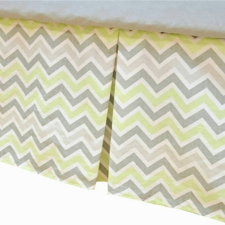 American Baby Company 100% Cotton Tailored Crib Skirt with Pleat, Celery, for Boys and Girls