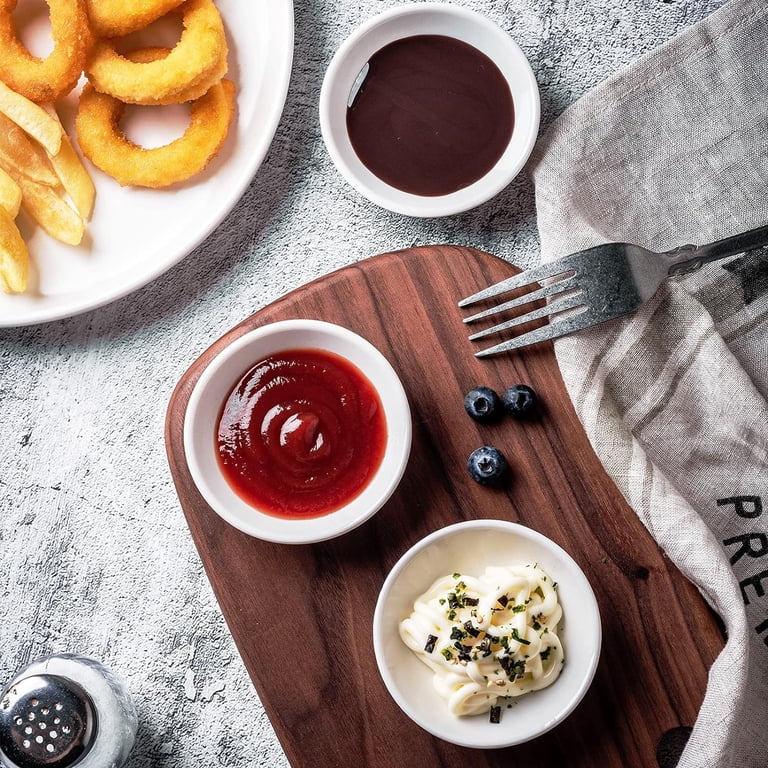 Lot De 6 Petits Bols à Sauce En Céramique Blancs 3 Oz - Micro-ondes Et Lave-vaisselle