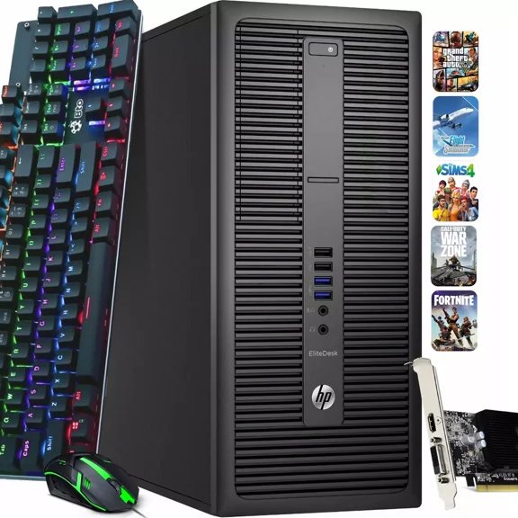 Restored HP ProDesk/EliteDesk G2 Tower Gaming PC Desktop Intel Quad Core i5-6500 16GB 512GB SSD BTO RGB Keyboard & Mouse, Nvidia GTX 1660s 6gb DDR6, Windows 11 Professional (Refurbished)