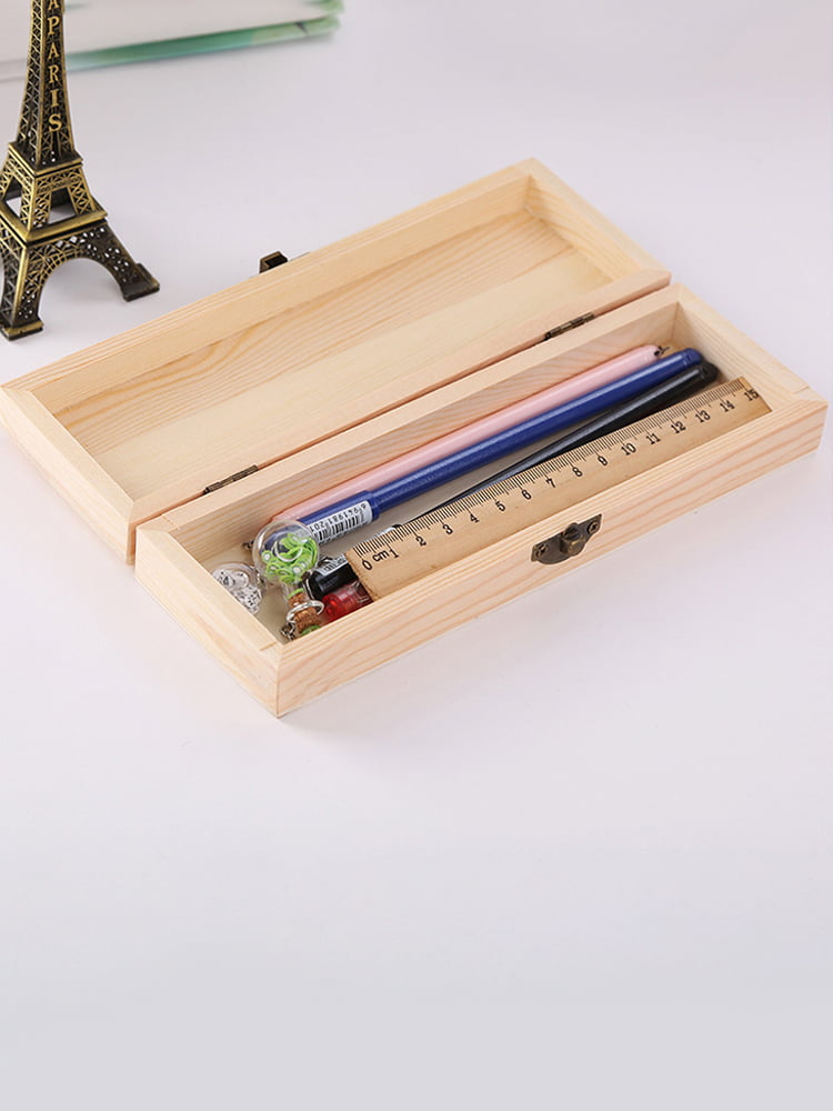 Retro Wooden Art Supplies Storage Box Notebooks Pencil Case with Locking  Clasp Creative Office Bag Outdoor Painting Backpack