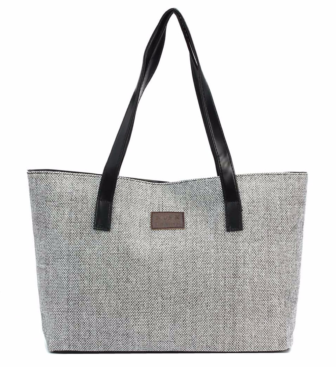black linen tote bag