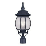 Livex 7907-04 Frontenac Outdoor Post Head Black Seeded Glass