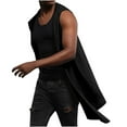 thumbnail image 6 of Somuwie Clearance Men Casual Sleeveless Solid Hooded Outdoor Sports Irregular Cardigan Tops, 6 of 9