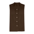 thumbnail image 6 of Stamzod Summer Tops for Women Casual V-Neck Boho Tank Tops Sleeveless Button Up Shirt Beach Vacation Clothes Coffee M, 6 of 10