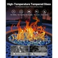 thumbnail image 3 of KFFKFF Fire Glass, 10 LBS / 4.5 KG Decorative Fireplace Rocks, 1/2-Inch / 12.7 mm Reflective Glass Stones, Durable & Smokeless Design for Fire Pit Table, Cobalt Blue + Aqua Blue + Clear, 3 of 9